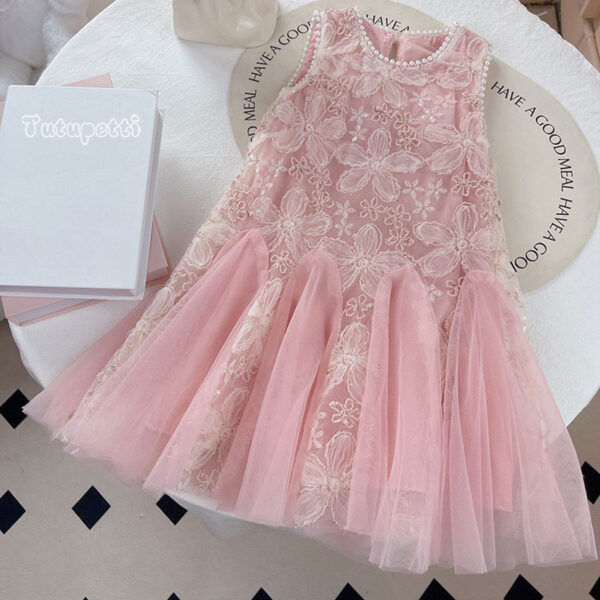 Elegant Rose Embroidered Lace Dress