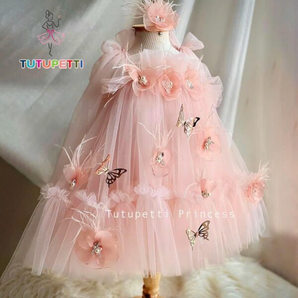 Lovely Flower and Butterfly Pattern Princess Dress