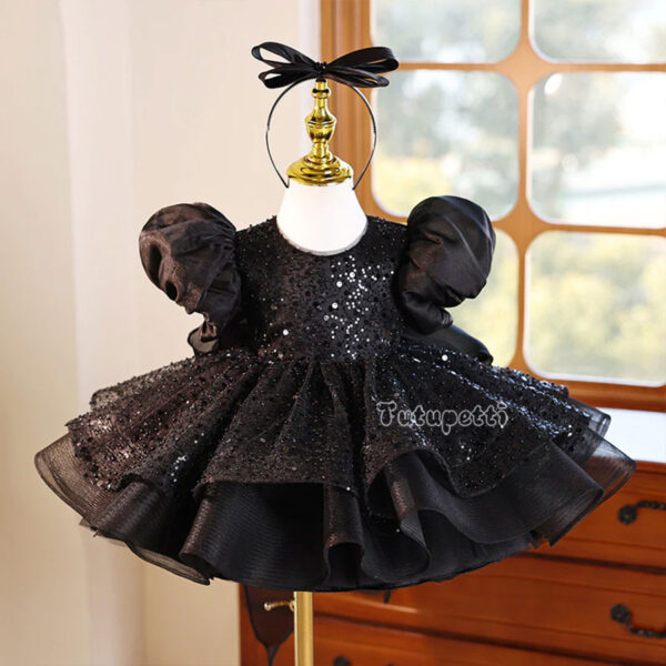 Elegant Black Sequined Dress