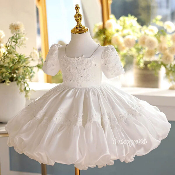 Dreamy White Ruffle Princess Gown