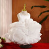 White Floral Puffy Princess Dress - Image 5