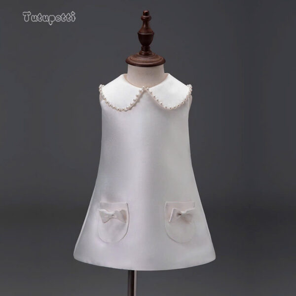 White A-Line Pocket Dress