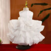 White Floral Puffy Princess Dress - Image 3