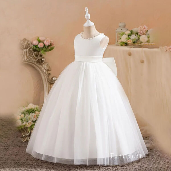 White Long Length Joelyn Princess Dress - Image 3