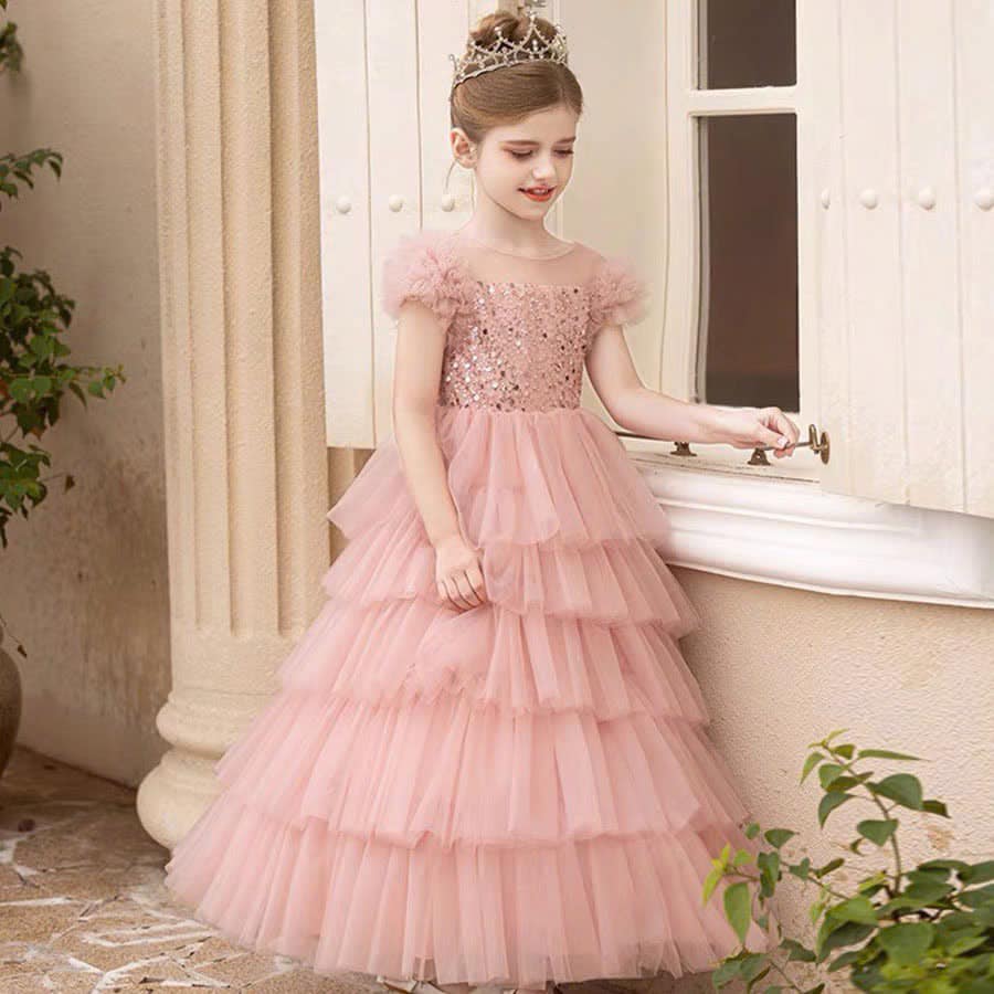 Pink Sequin Long Evening Gown 1 Pink Sequin Long Evening Gown