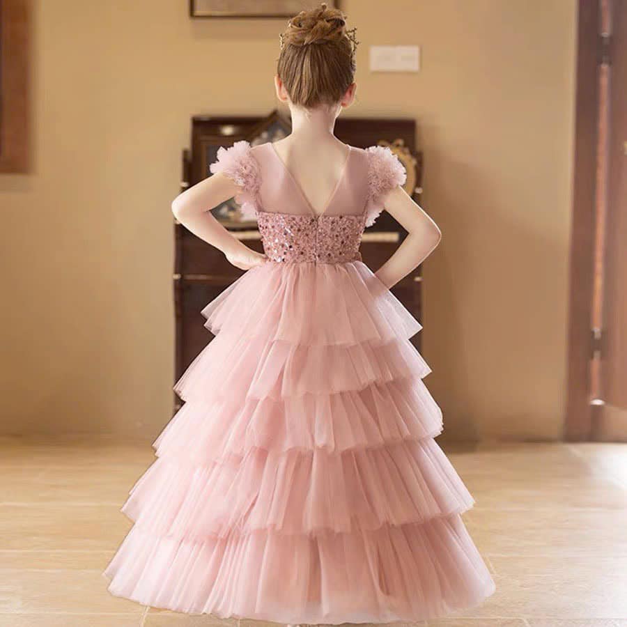 Pink Sequin Long Evening Gown 3 Pink Sequin Long Evening Gown - Image 3