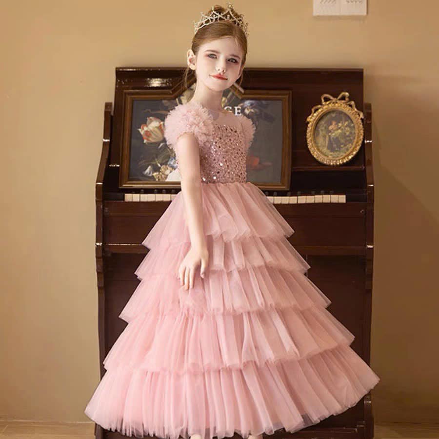 Pink Sequin Long Evening Gown 4 Pink Sequin Long Evening Gown - Image 4