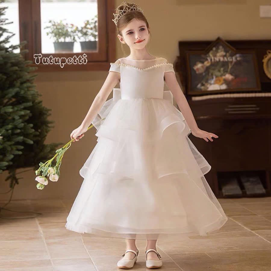Elegant White Tiered Ball Gown 1 Elegant White Tiered Ball Gown
