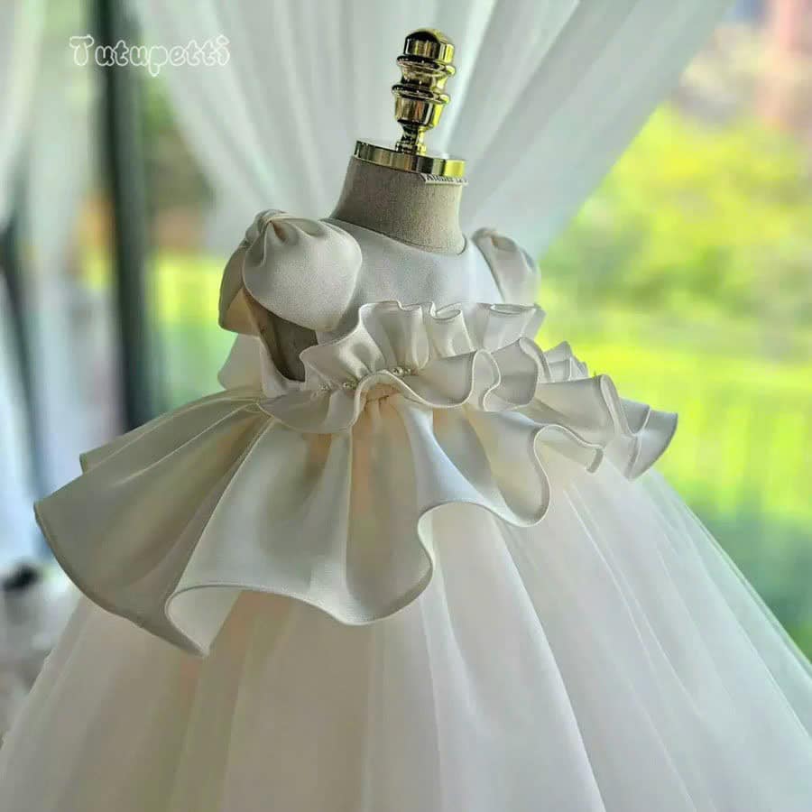 Korean White Ruffle Dress 3 Korean White Ruffle Dress - Image 3