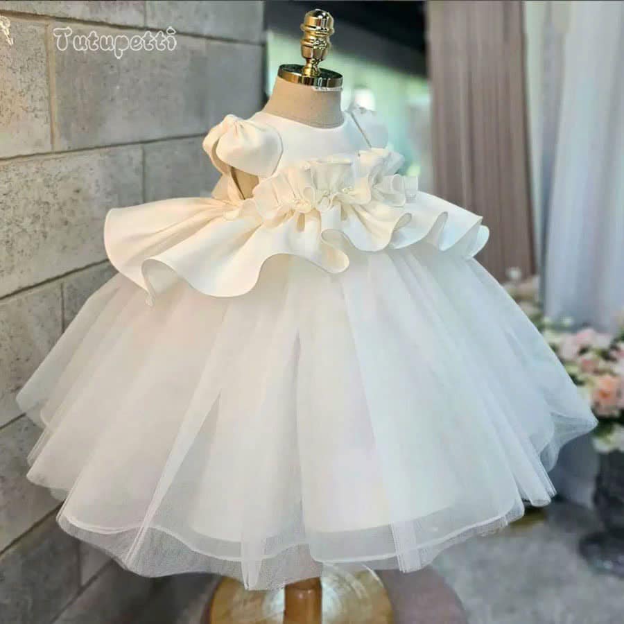 Korean White Ruffle Dress 1 Korean White Ruffle Dress