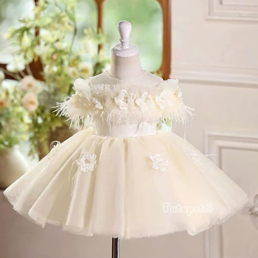 White Off-Shoulder Floral Princess Dress 1 White Off-Shoulder Floral Princess Dress