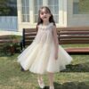 White Floral Bib Dress - Image 5