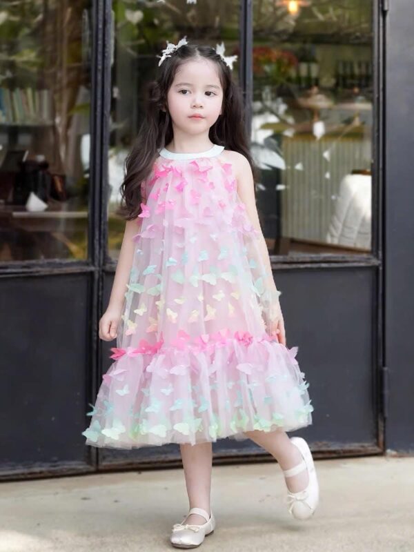 Pink Butterfly Princess Dress